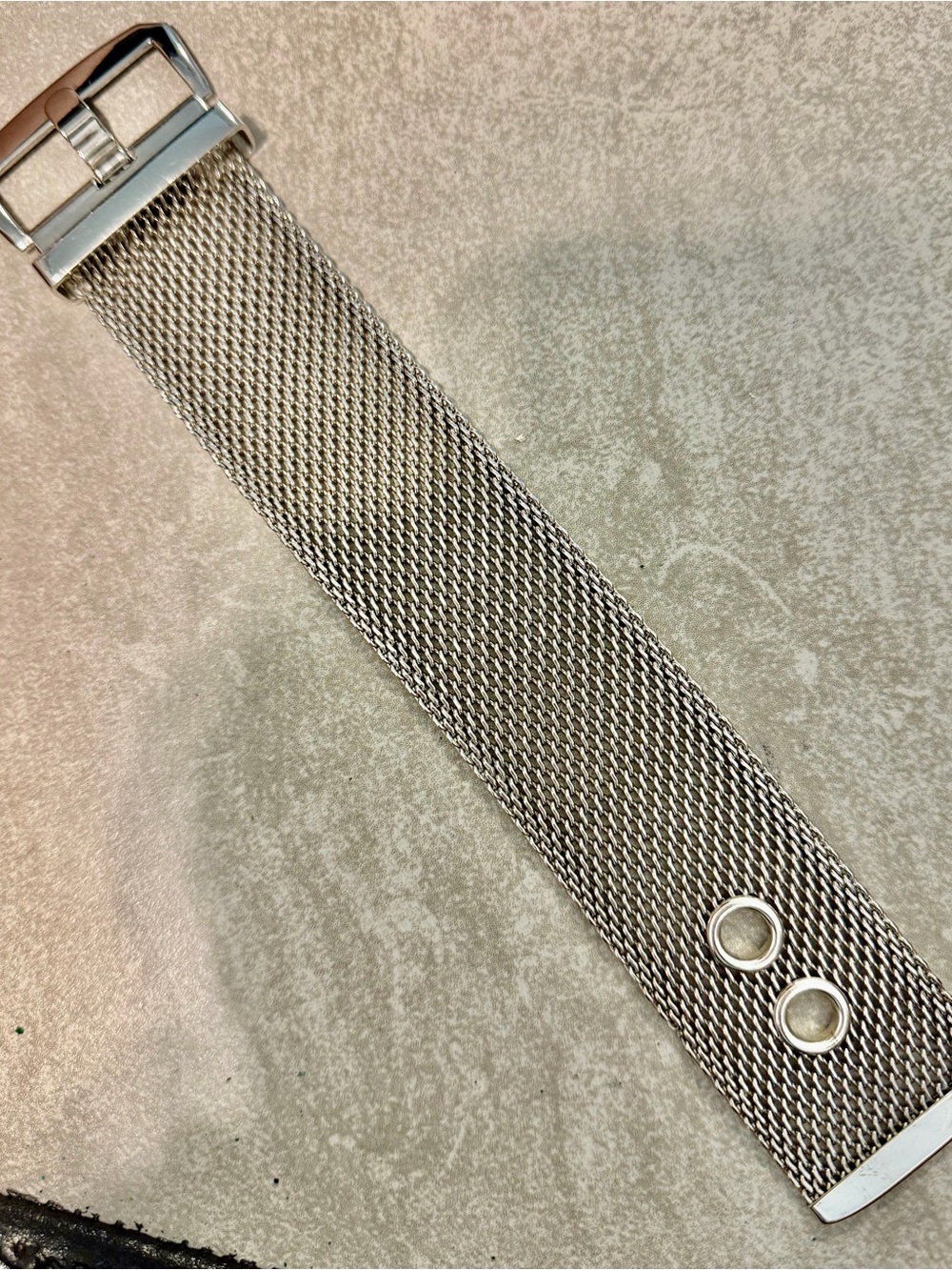 Vintage 1970’s Stainless Steel Milanese Mesh Buckle Bracelet